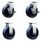 Service Caster 6 Inch Solid Polyurethane Caster Set with Ball Bearings 2 Brakes 2 Rigid SCC-20S620-SPUB-TLB-2-R-2 - alternate 1